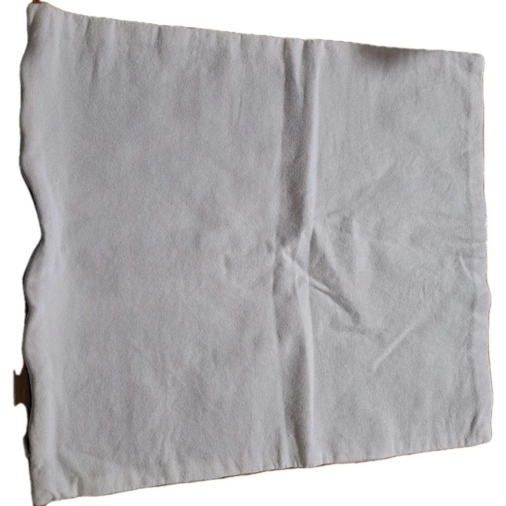 Embrodiery Pillow Cover Navy‎ Blue Cream Square 16